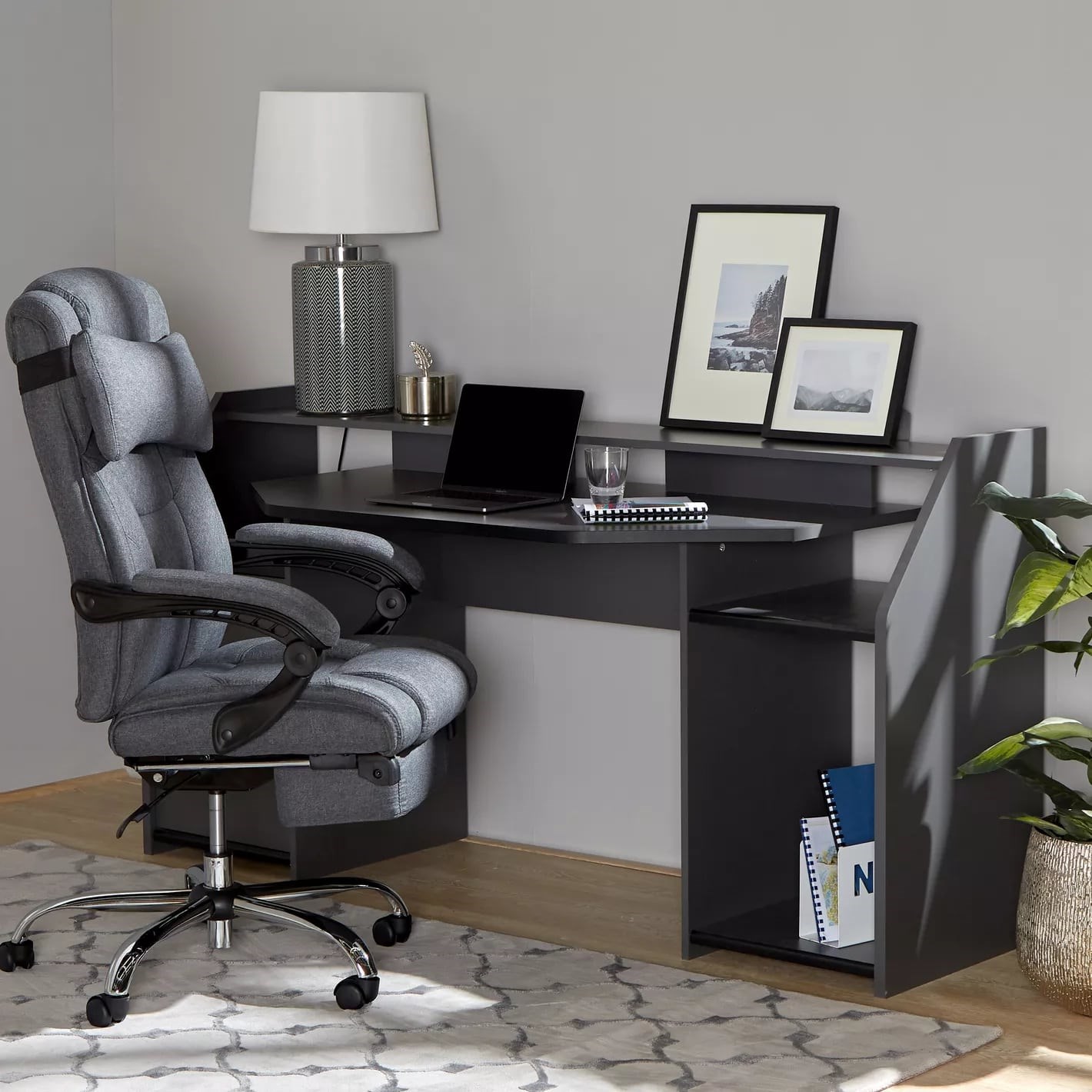 Black office desk 